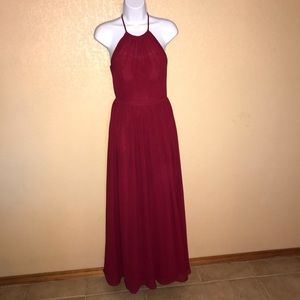 Azazie Merlot Halter dress